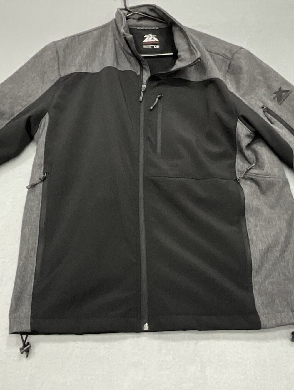 Zeroxposur Men's Softshell Jacket Gray Black Full Zip Outdoor Coat Size L